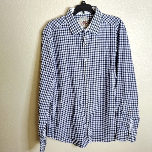 Robert Graham long sleeve check plaid button down dress shirt sz Xl - Picture 1 of 6